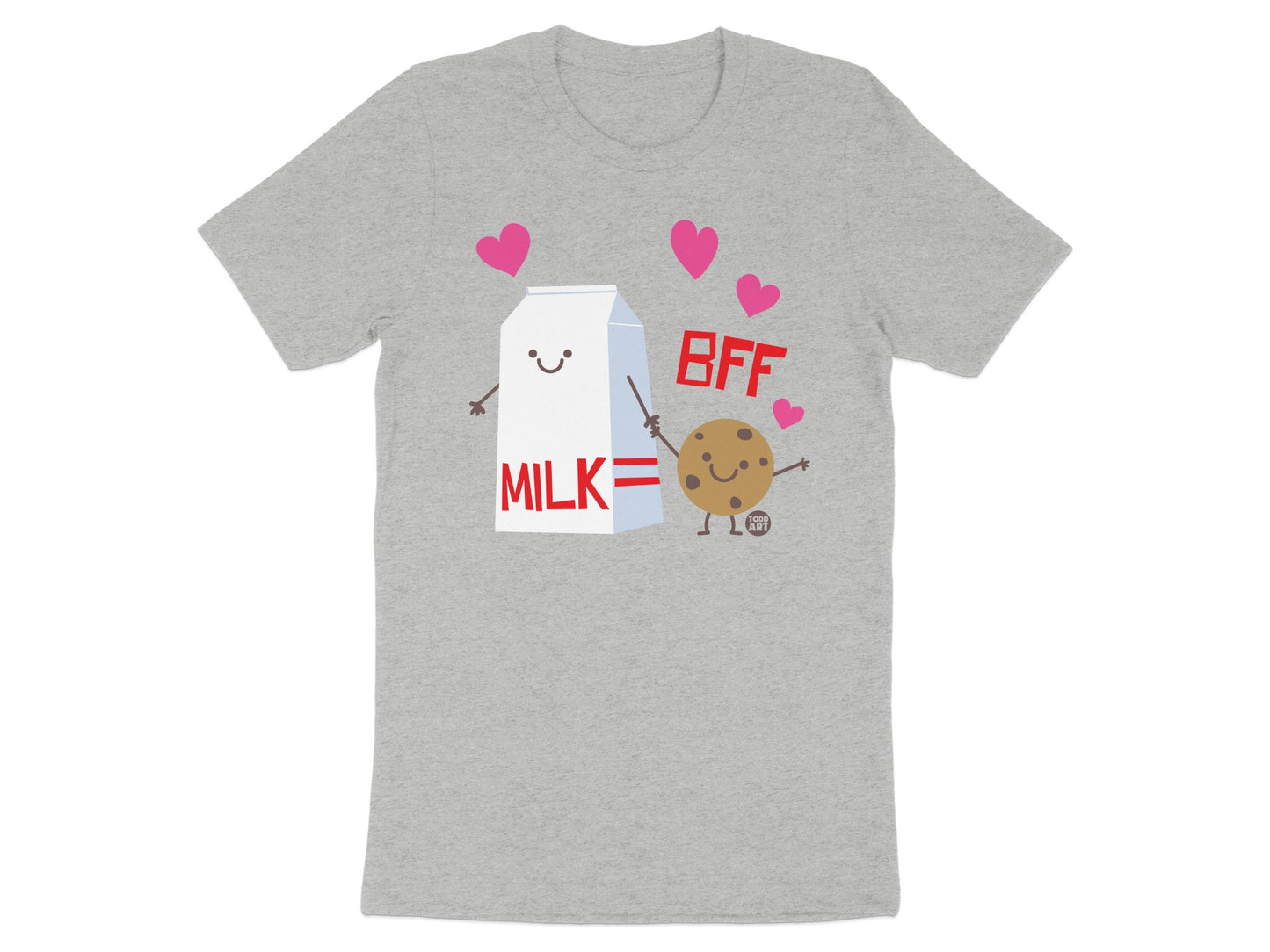 Milk and Cookie BFF Illustrated Graphic Tee Shirt