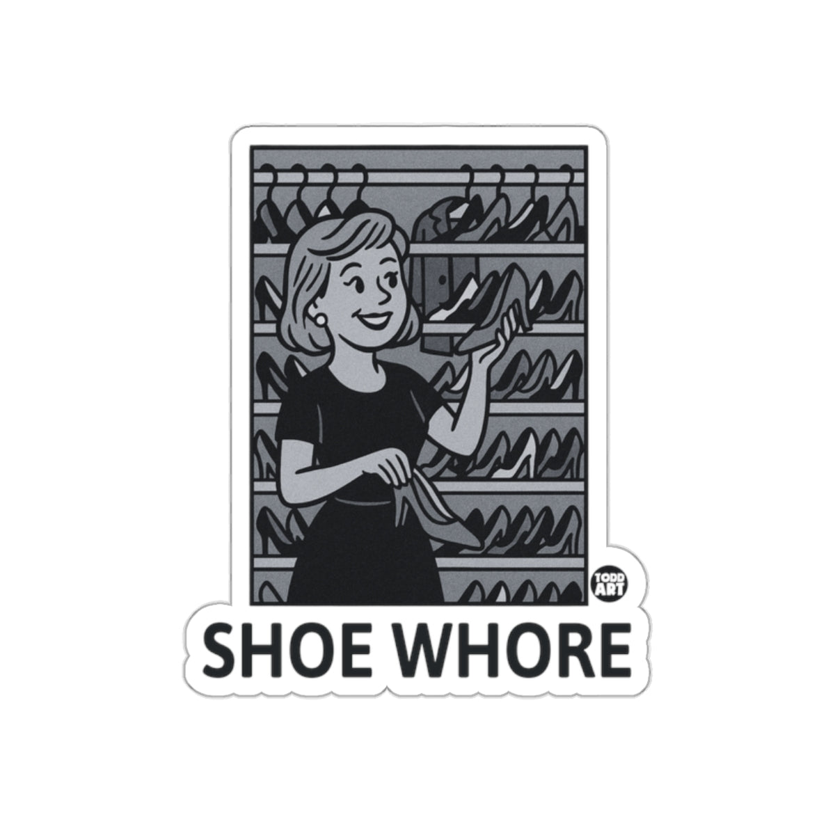 Shoe Whore Woman Shopping Shoes Sticker Decal