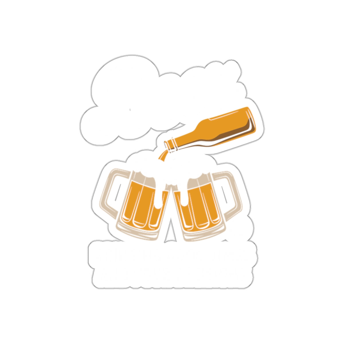 Cheers Beer Mugs and Foamy Beverages Sticker