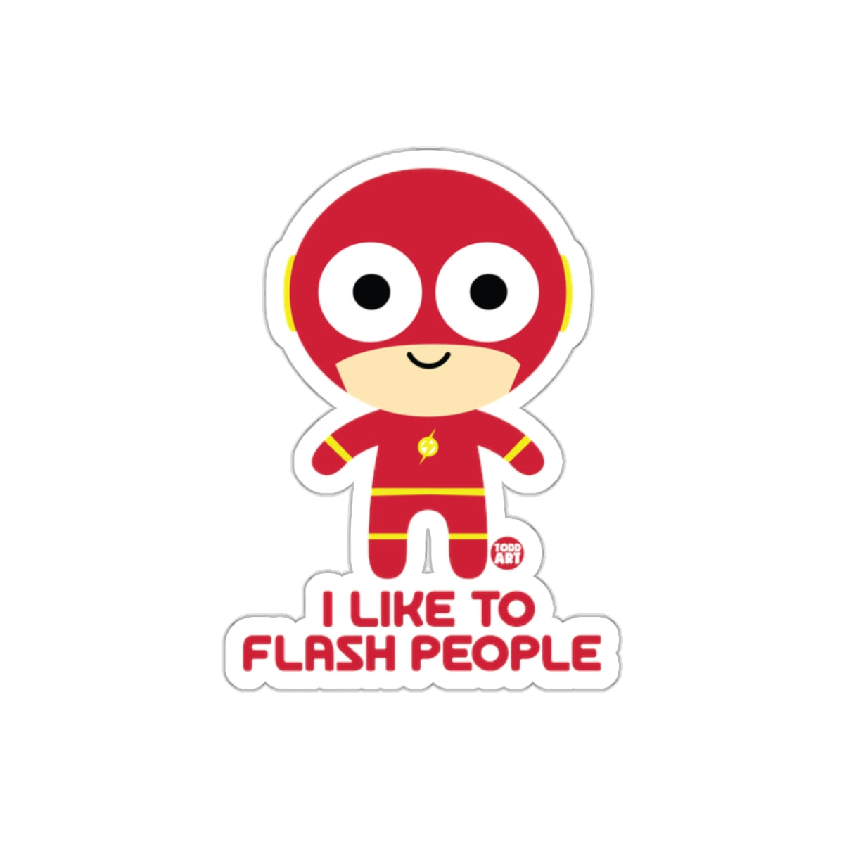 I Like To Flash People Cartoon Red Hero Flash Stickers