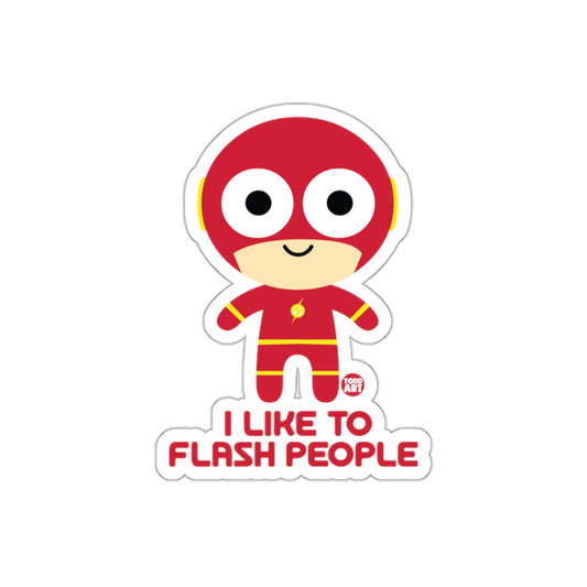 I Like To Flash People Cartoon Red Hero Flash sticker