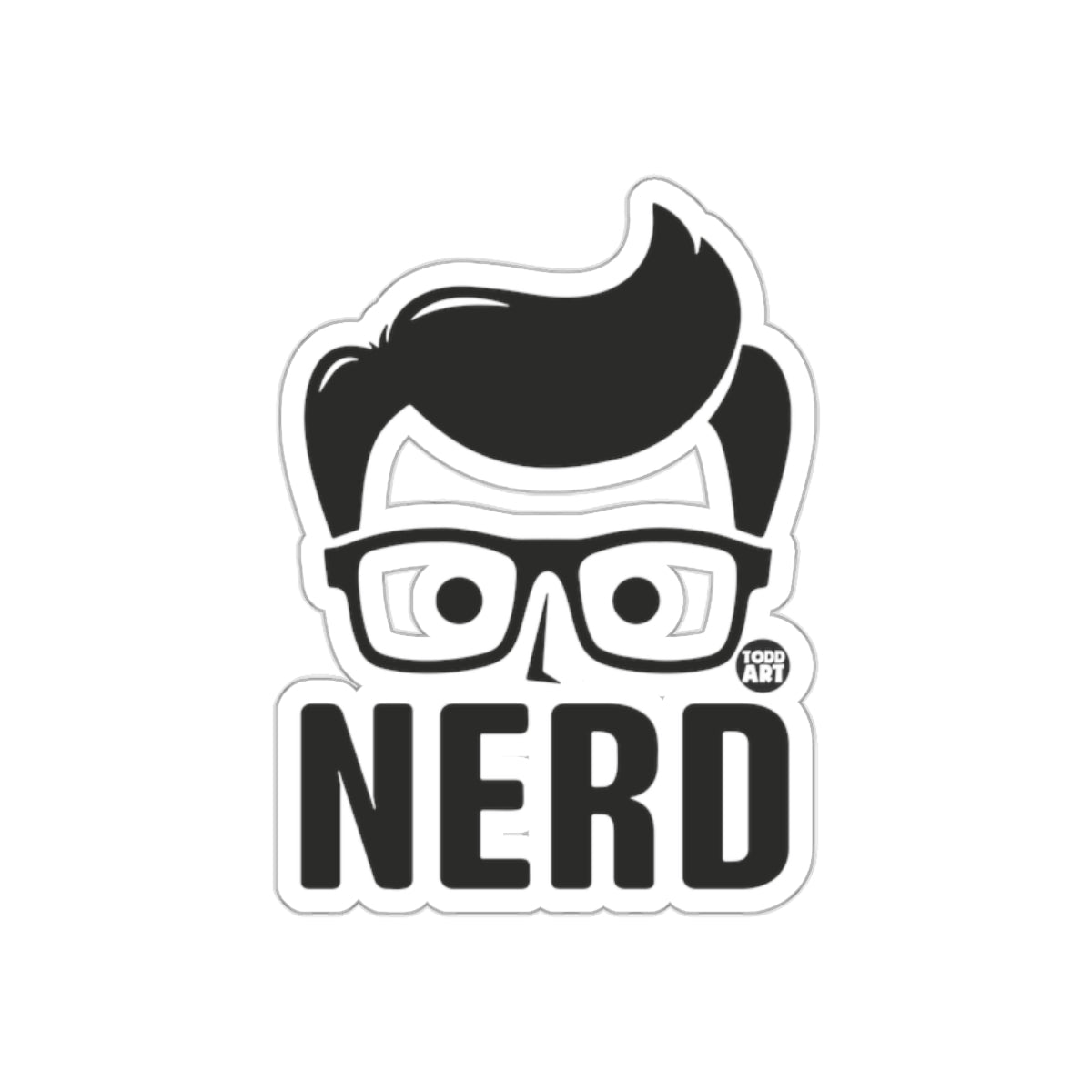 NERD With Glasses Head Todd Art Graphic Design Stickers