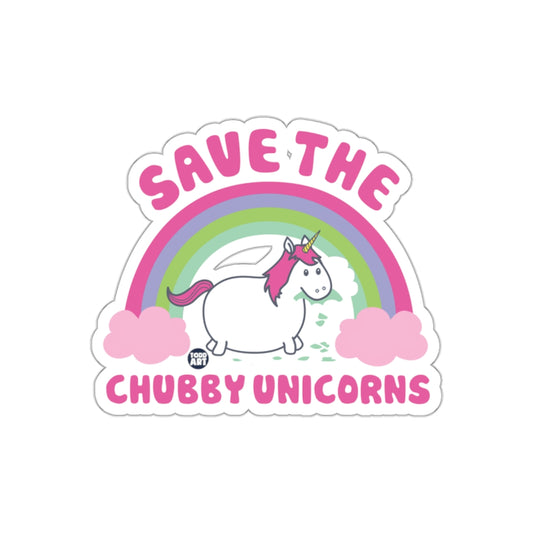 Save the Chubby Unicorns Rainbow Sticker