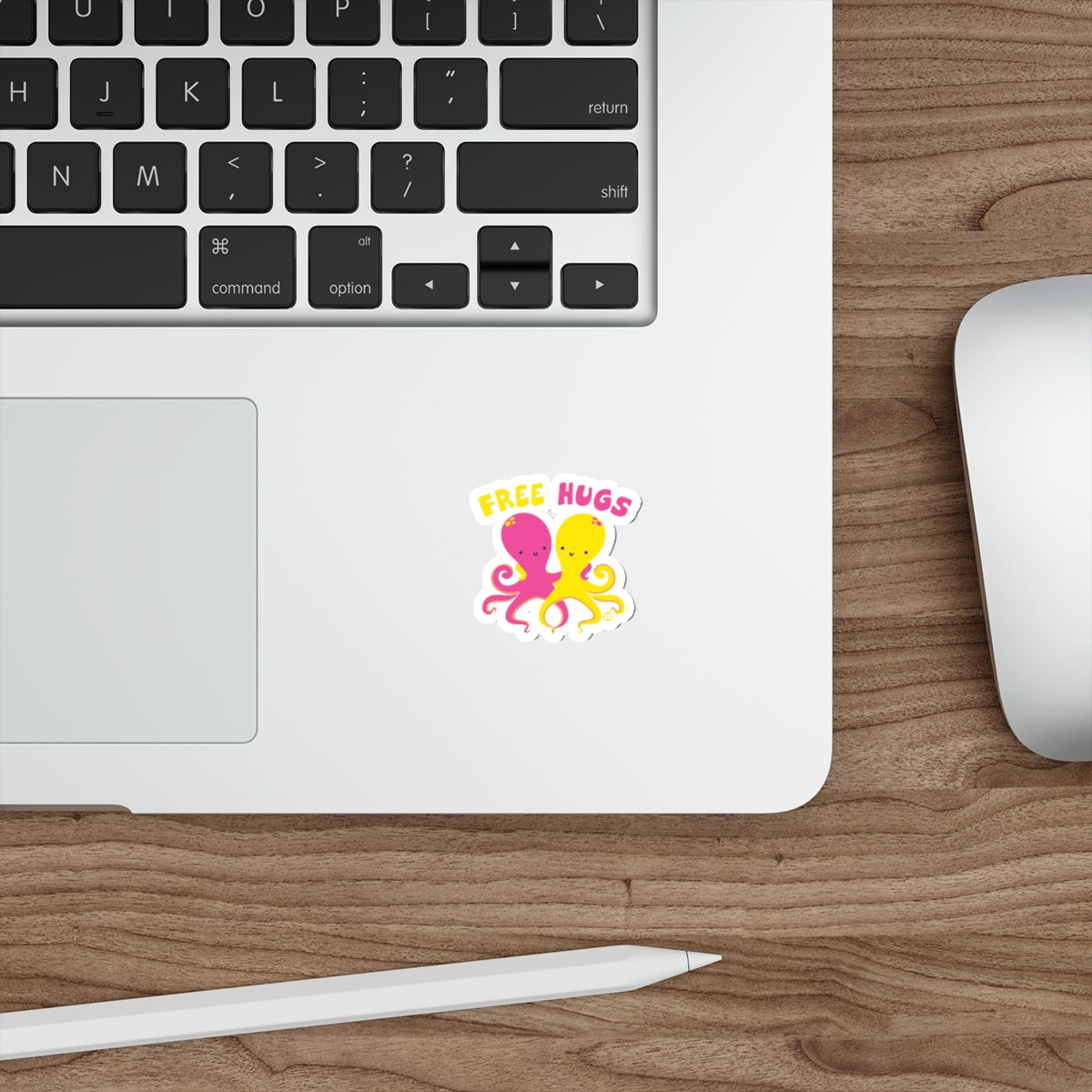 Free Hugs Adorable Octopus Sticker for Your Laptop