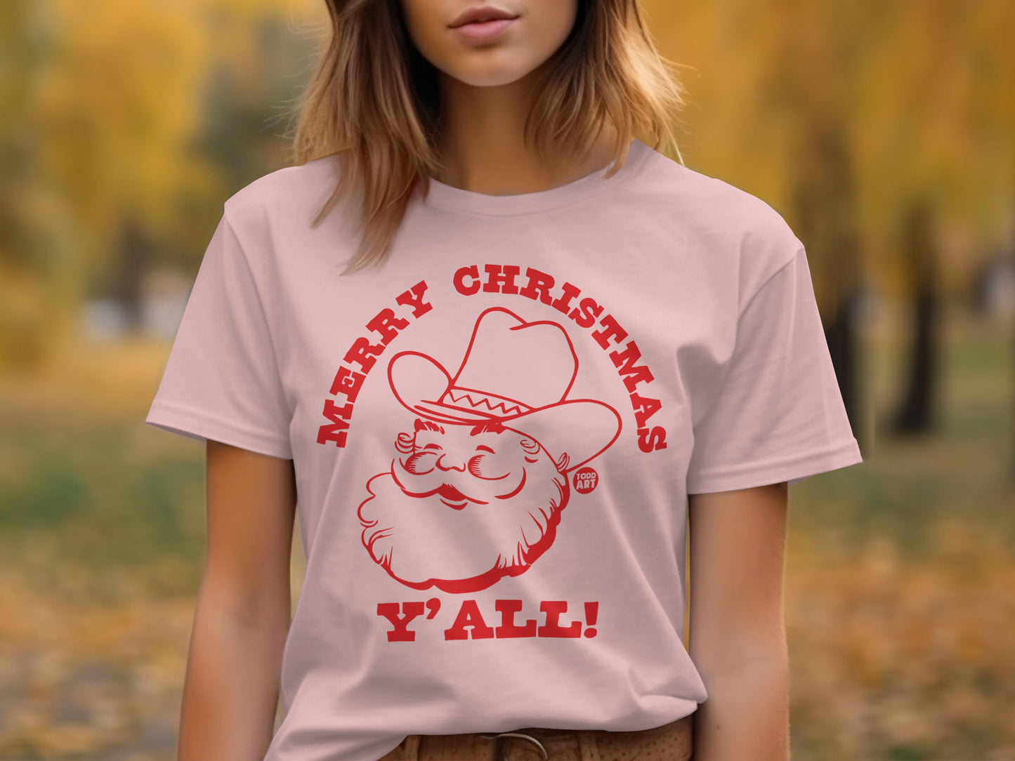 Merry Christmas Y'all Santa Cowboy Graphic Tee product