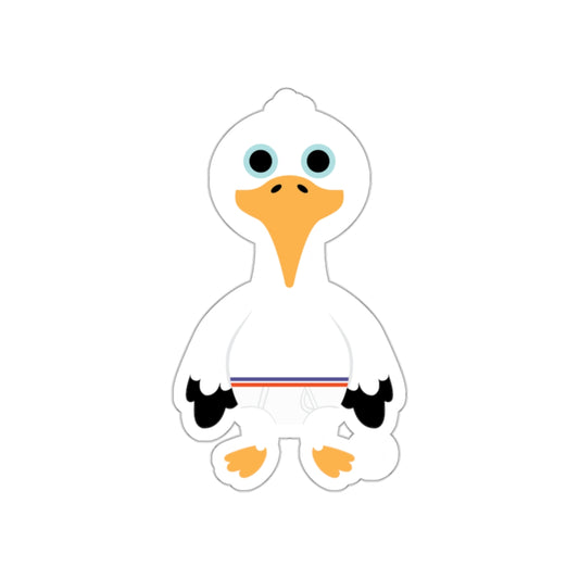Cute Cartoon Duck Character with Orange Beak Sticker