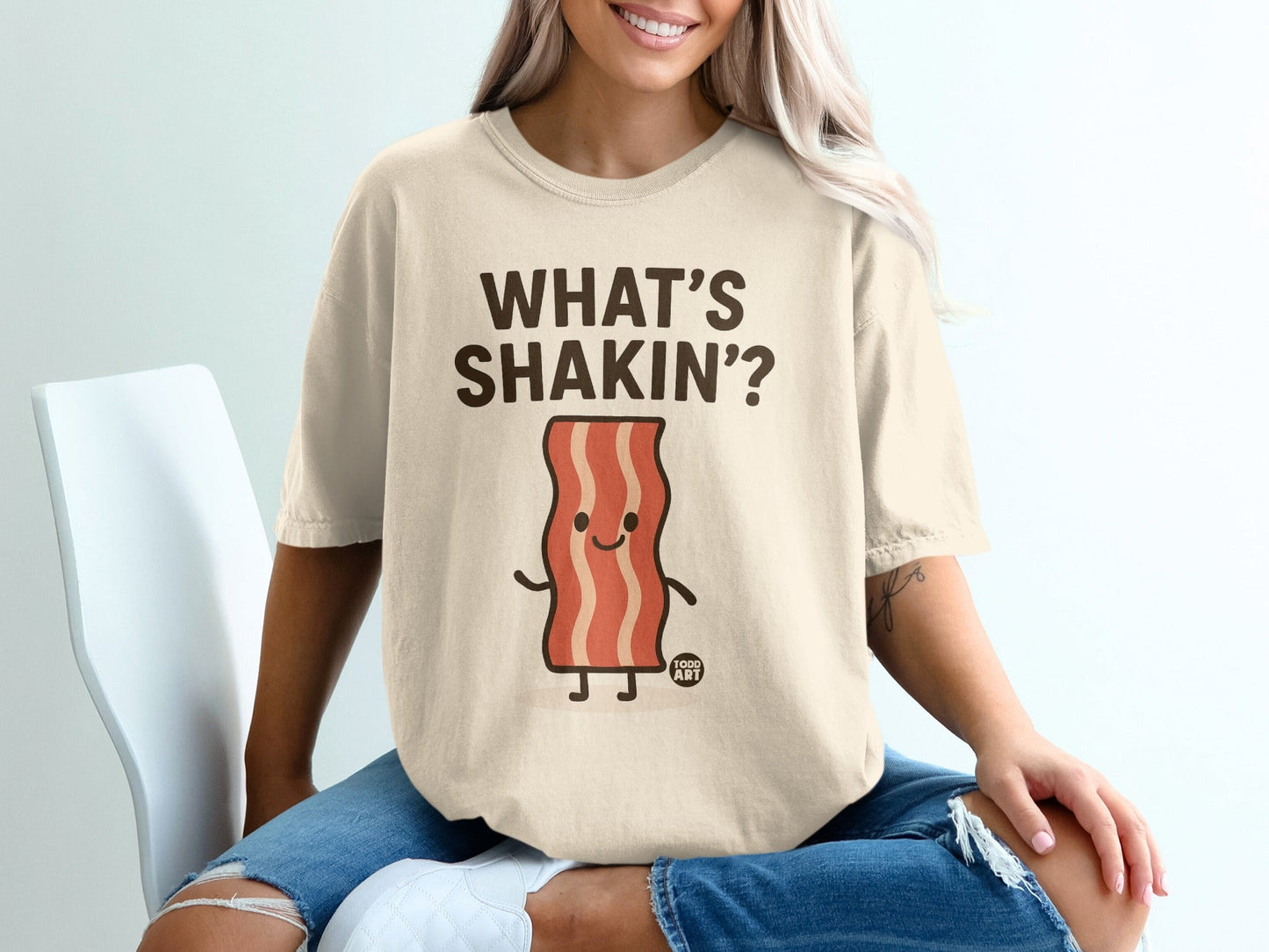 What's Shakin' Cute Bacon Graphic T-shirt Product