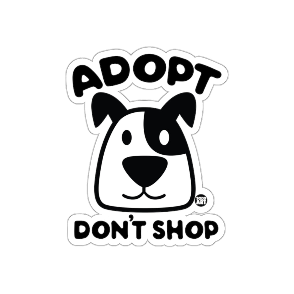 Adopt Don't Shop Dog Face Design Sticker