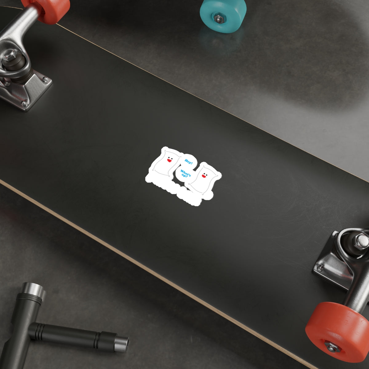 Fun Cute Ghosts with Speech Bubbles Skateboard Sticker