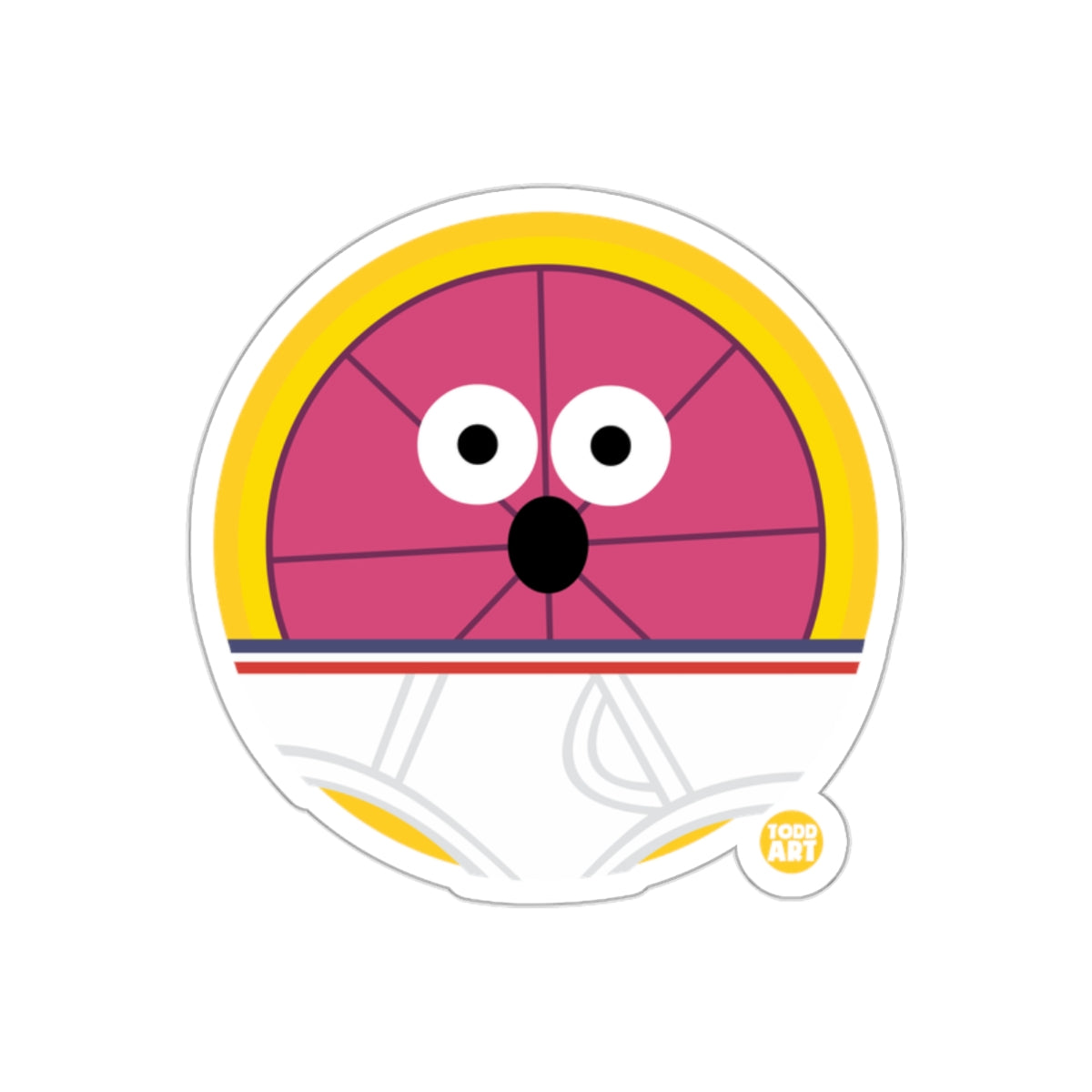 Cute Cartoon Pink Citrus Character Sticker