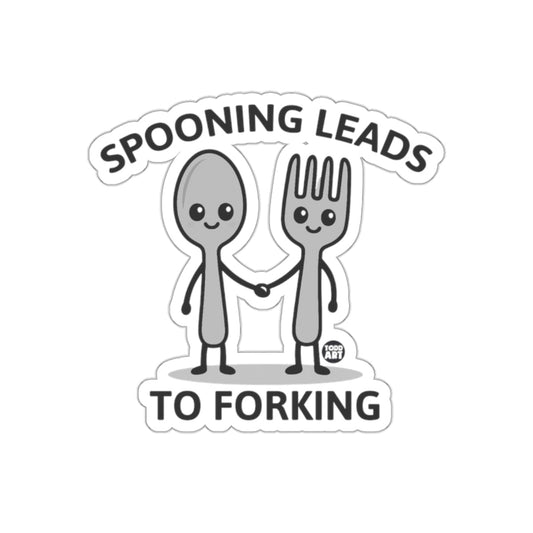 Spooning Leads to Forking Fun Sticker for Humor Fans