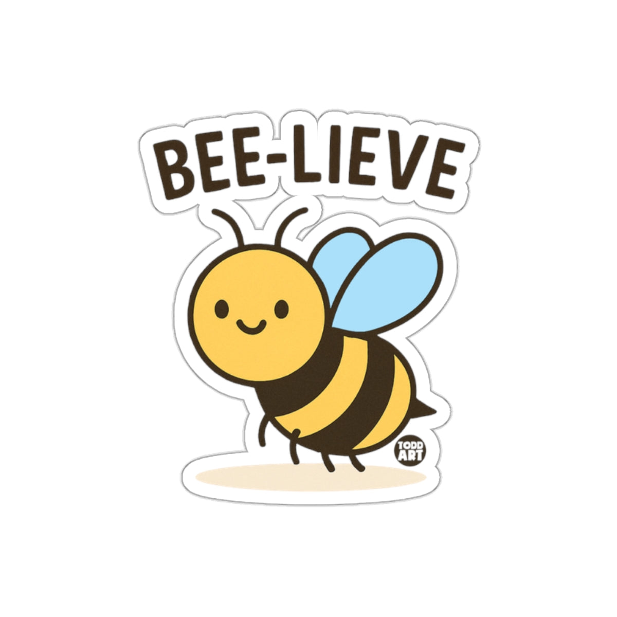 Bee-lieve Inspirational Cartoon Bee Sticker