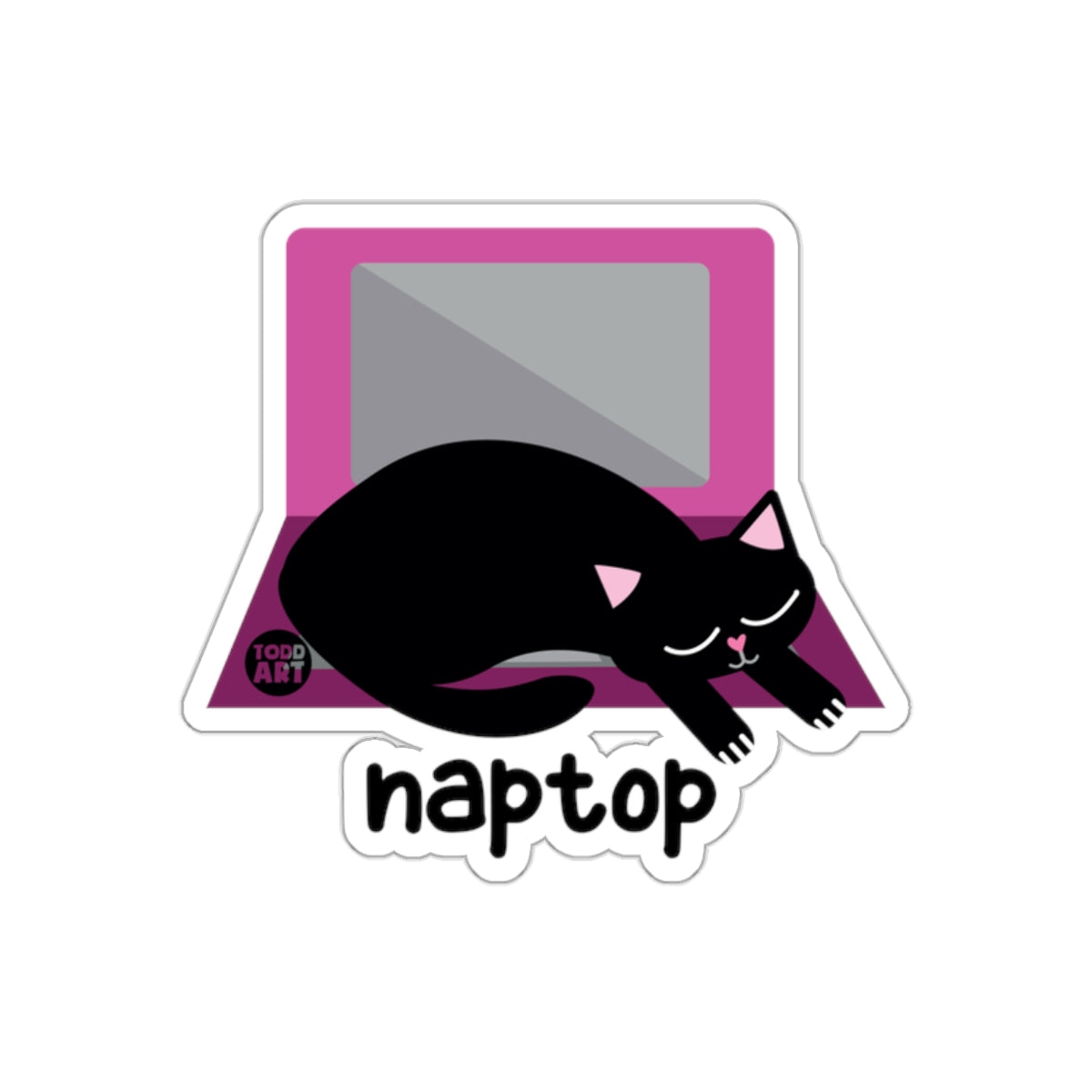 Cute Black Cat Naptop Sticker for Laptops and Notebooks