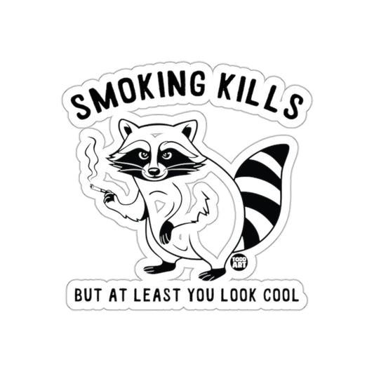 Smoking Kills Funny Raccoon Illustration sticker