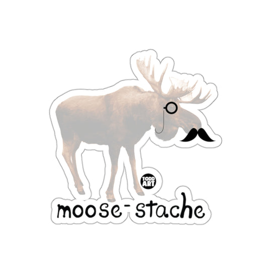Moose With Monocle And Mustache Todd Art Design Stickers