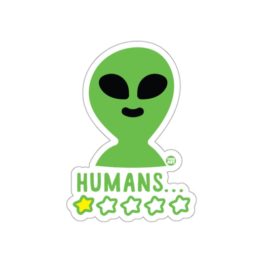 Funny Alien Rating Humans Sticker product