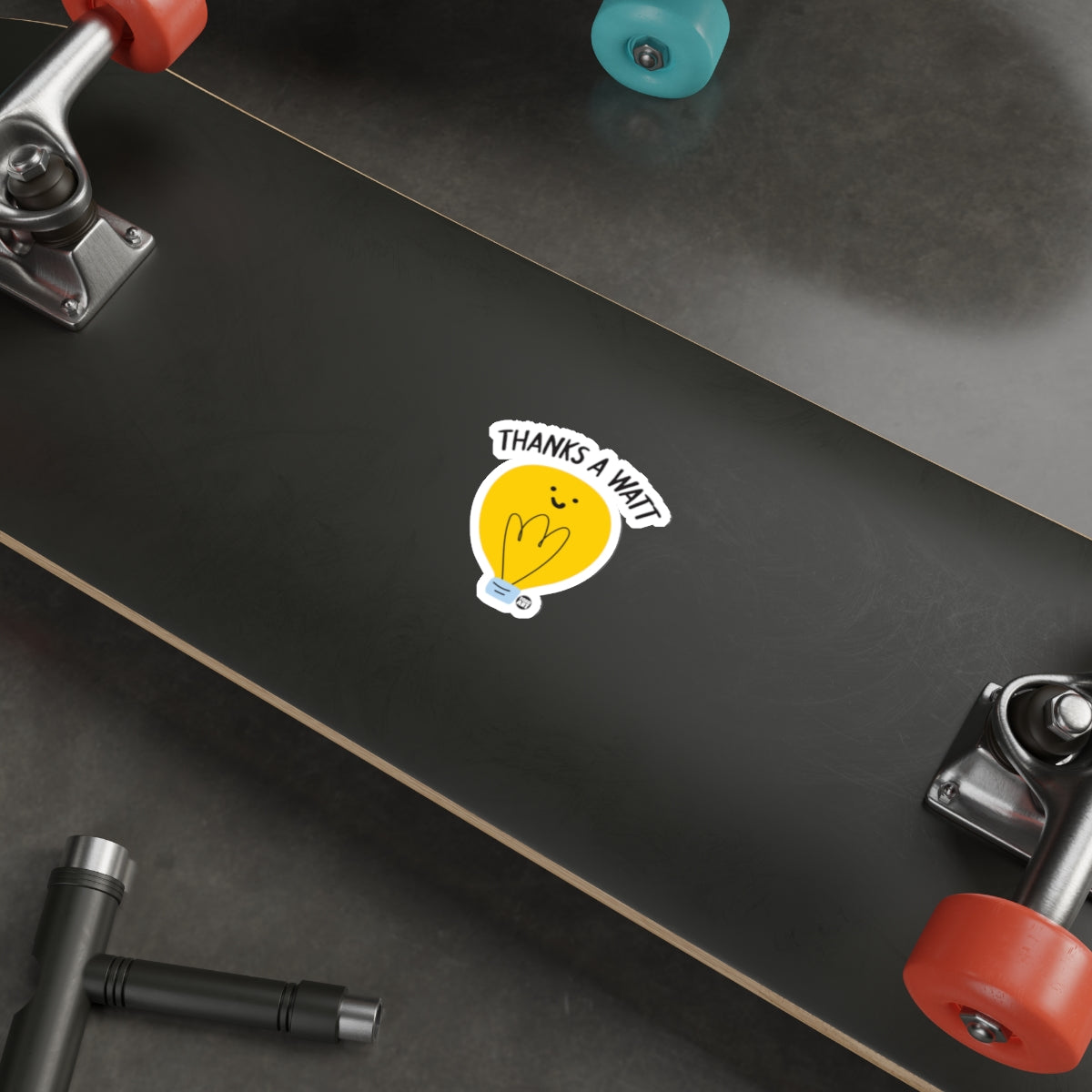 Thanks A Watt Light Bulb Skateboard Sticker