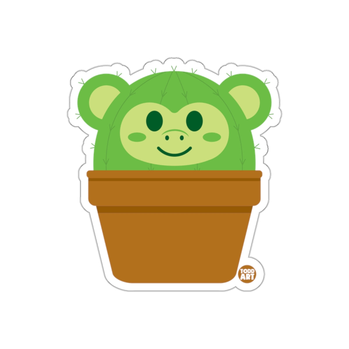 Cute Cactus Bear in a Pot Sticker Art for Your Collection