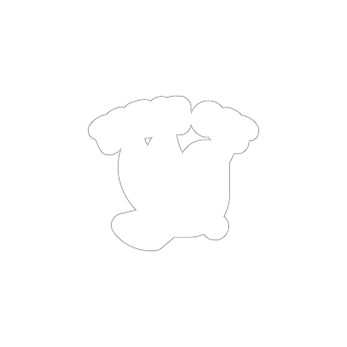 White Cartoon Broccoli Sticker For Laptops and Notebooks
