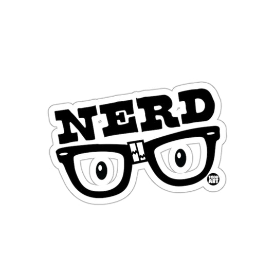 Nerd Typography with Glasses Todd Art Design Stickers