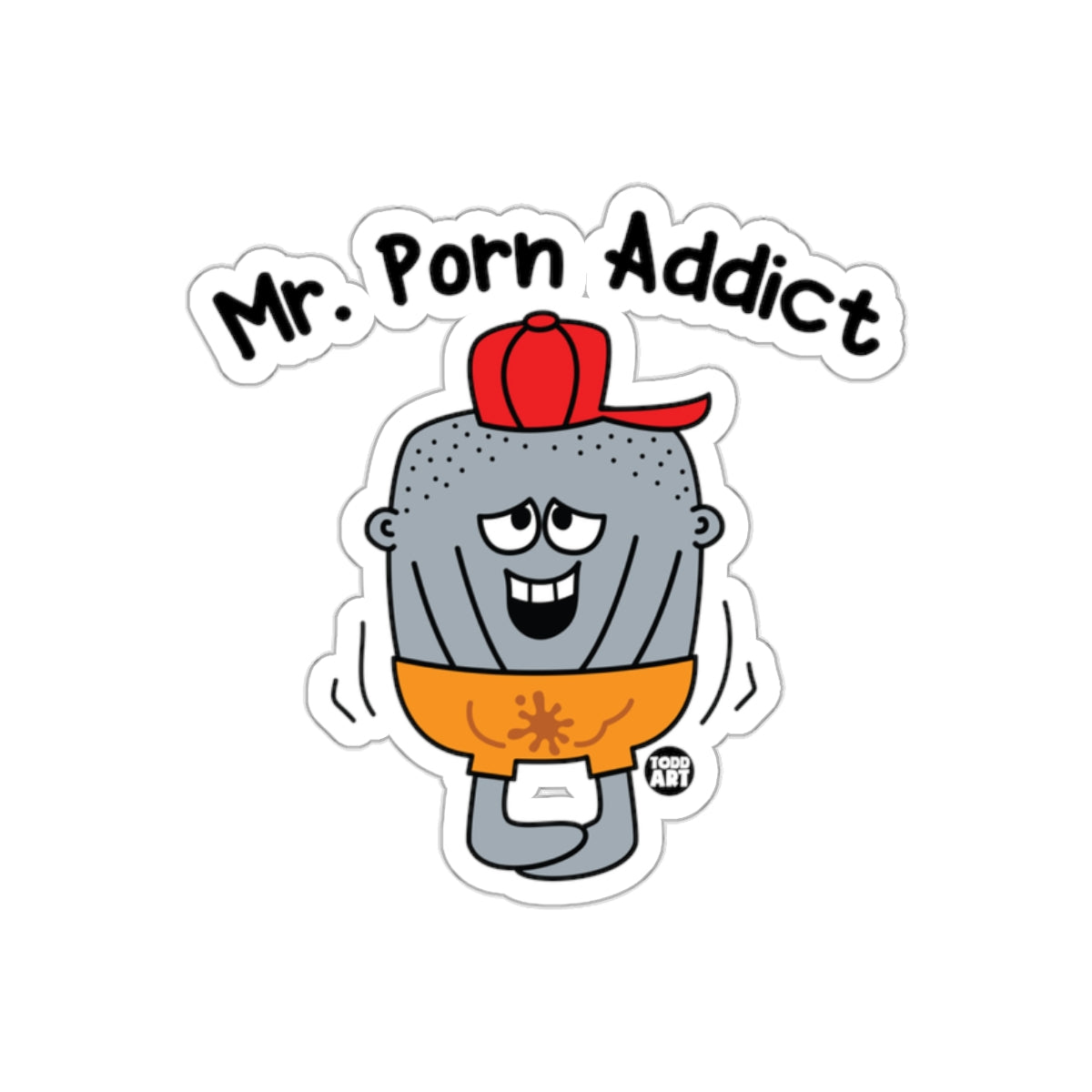 Mr. Porn Addict Funny Sticker Decal Accessory