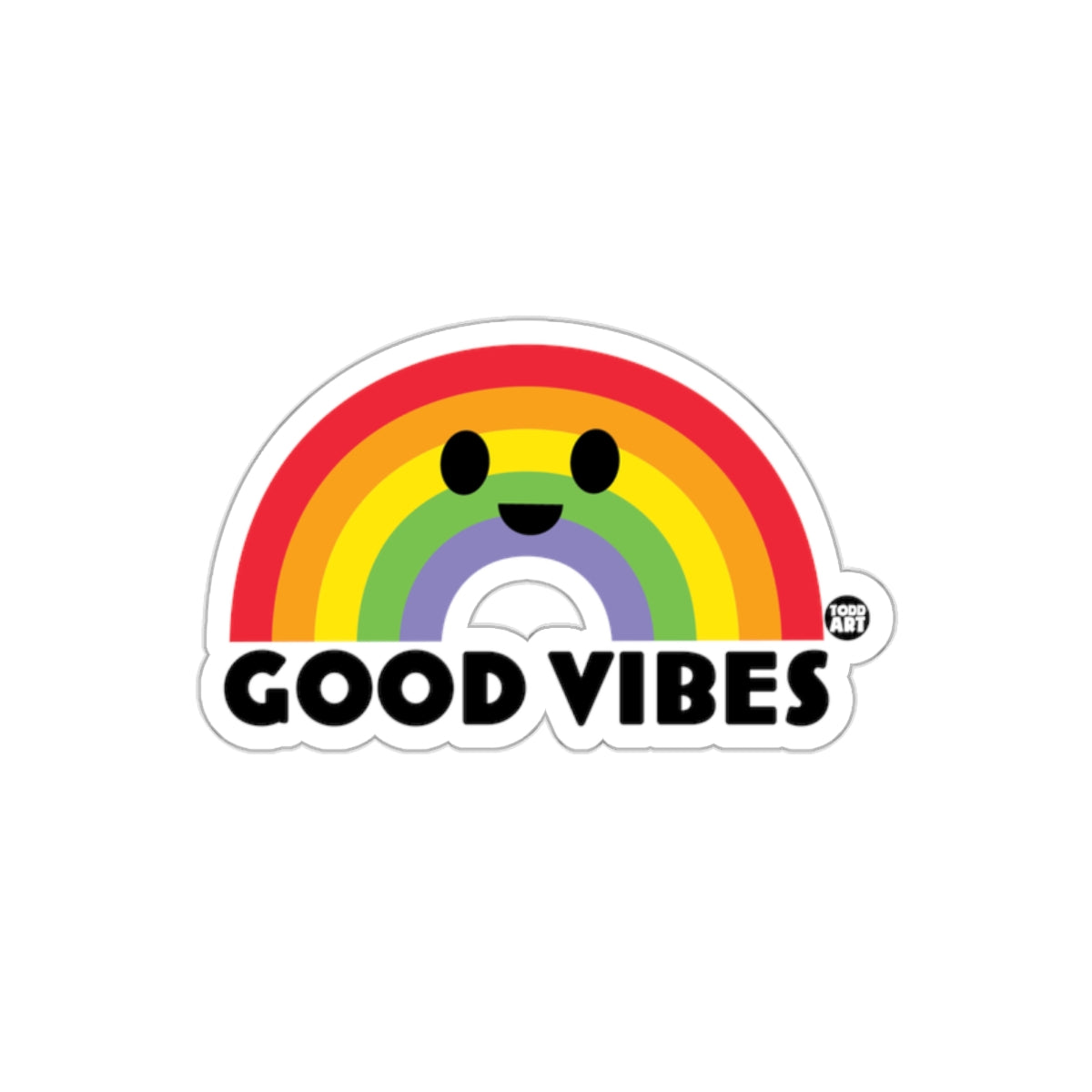 Colorful Good Vibes Rainbow Sticker for Fun Decor