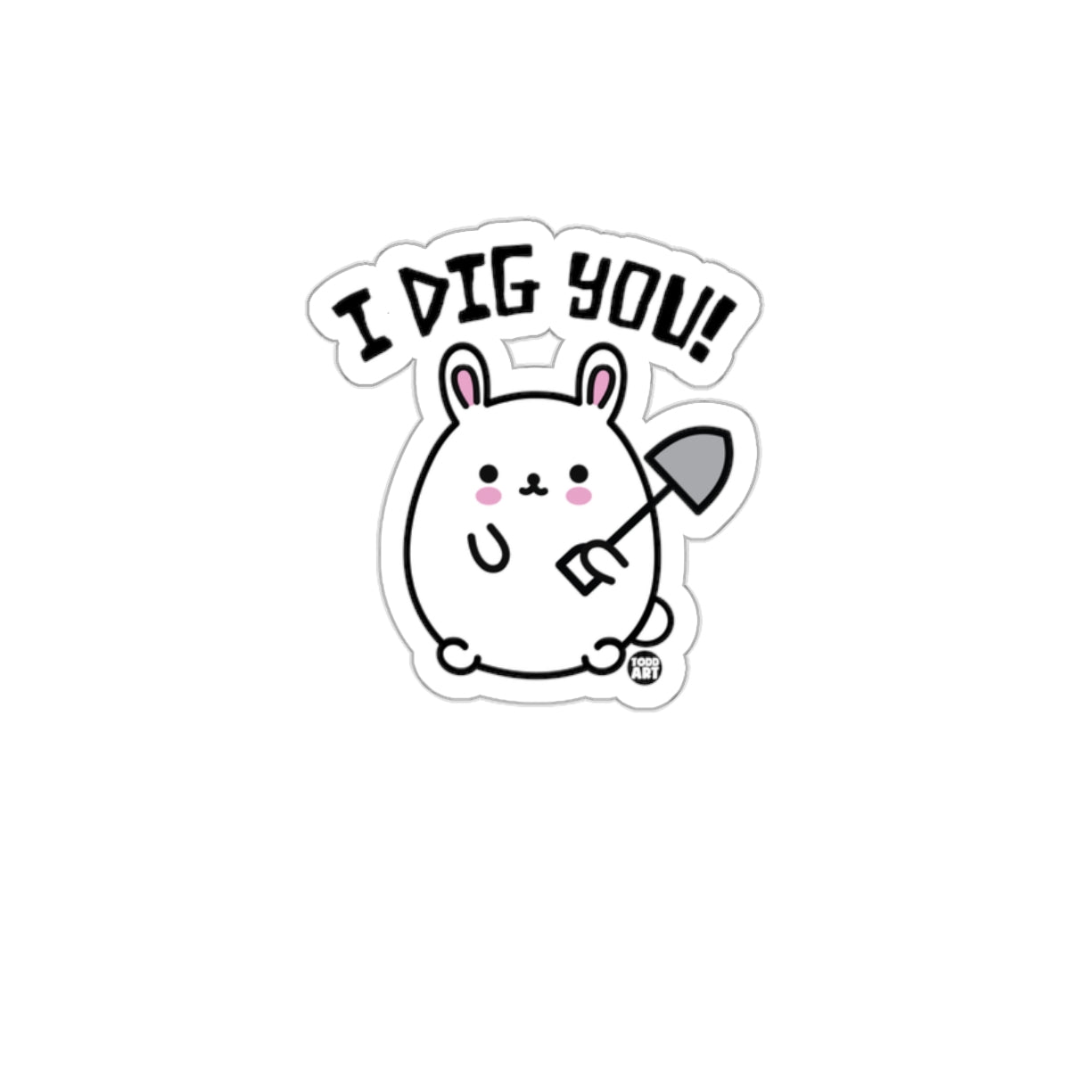 I Dig You Cartoon Bunny Sticker Decal Fun Decoration