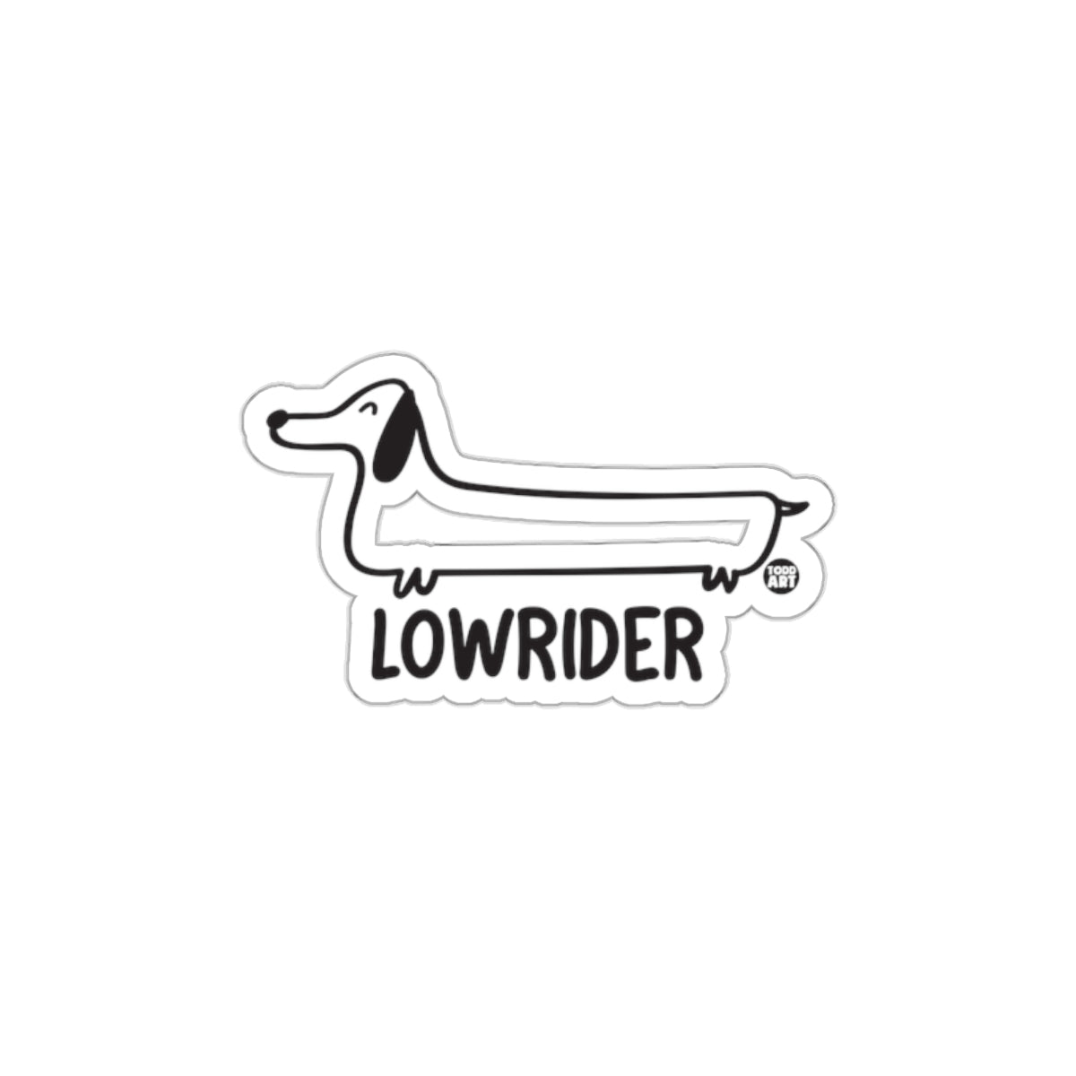 Lowrider Dachshund Sticker Fun Dog Lover Accessory