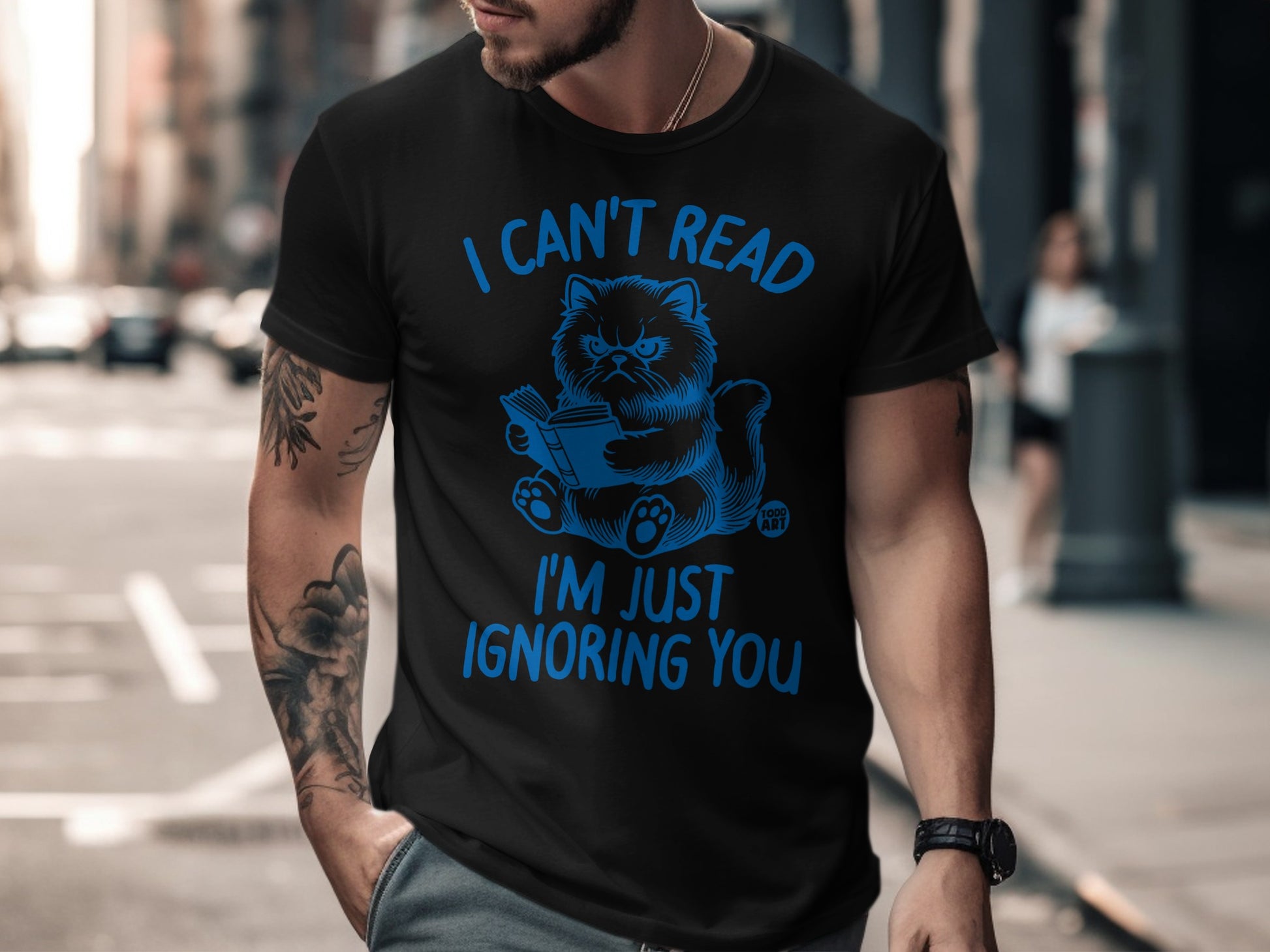 I Can't Read I'm Just Ignoring You Cat T-Shirt