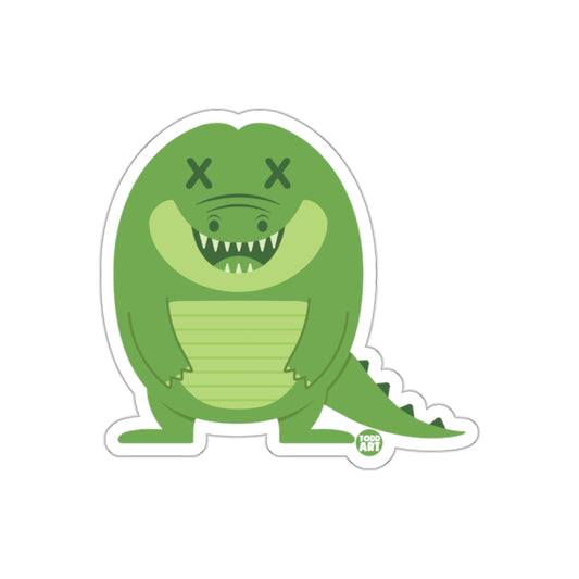 Green Cartoon Dinosaur Art Sticker for Kids and Adults
