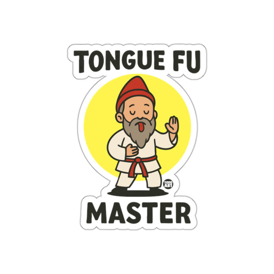 Tongue Fu Master Cartoon Character Design Sticker