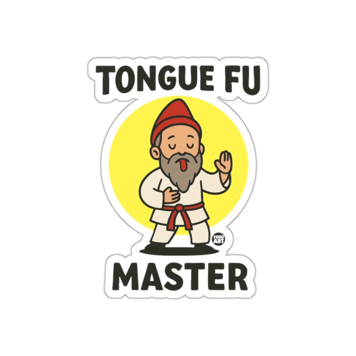Tongue Fu Master Cartoon Character Design Sticker