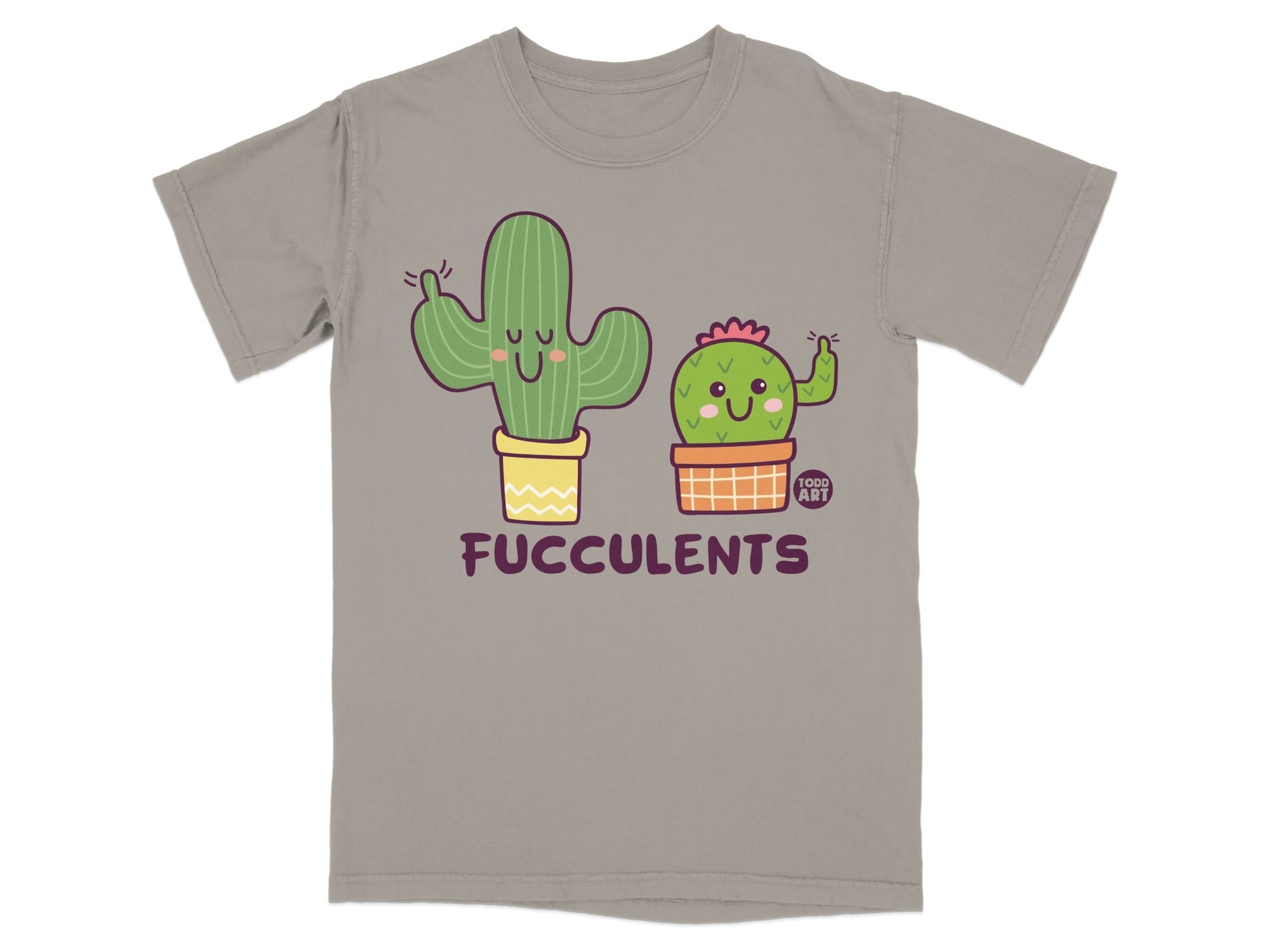 Funny Cactus Print 'FUCCULENTS' T-shirt for Plant Lovers