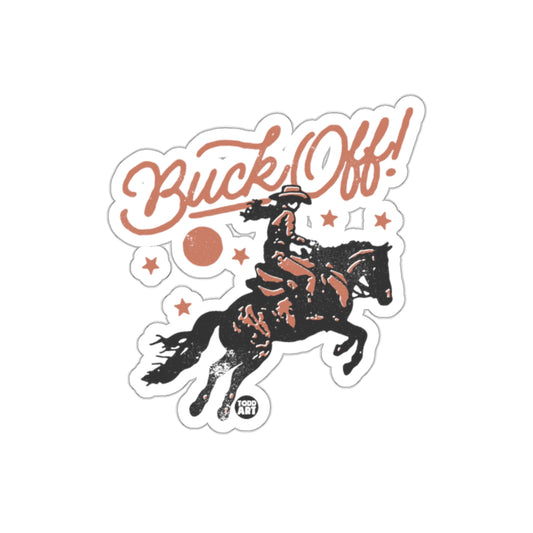 Buck Off Cowgirl Riding Horse Sticker Product