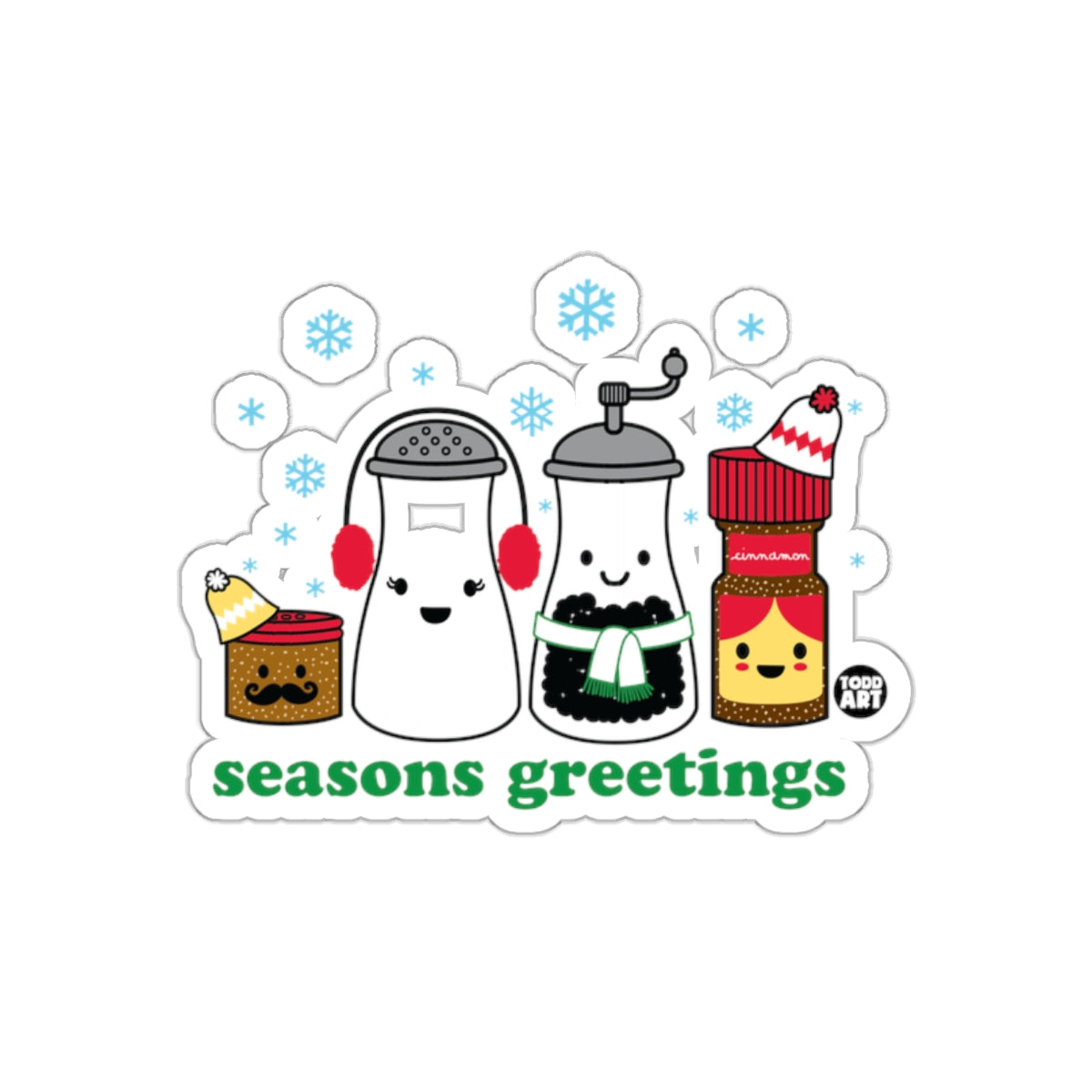 Festive Season's Greetings Spices Sticker Set