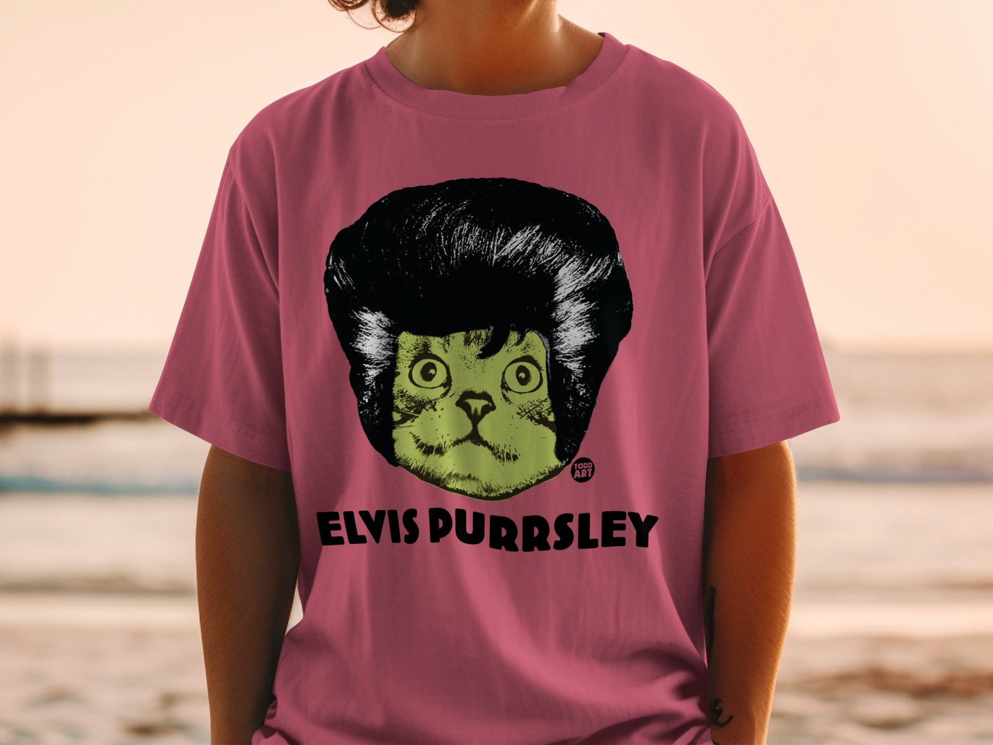 Elvis Purrsley Graphic Cat Lovers T-Shirt