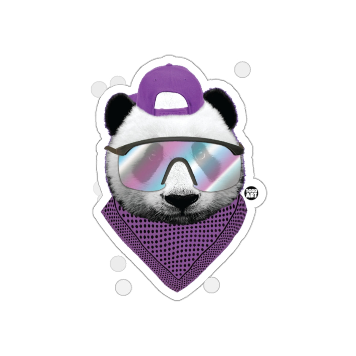 Trendy Cool Panda with Purple Shades Sticker