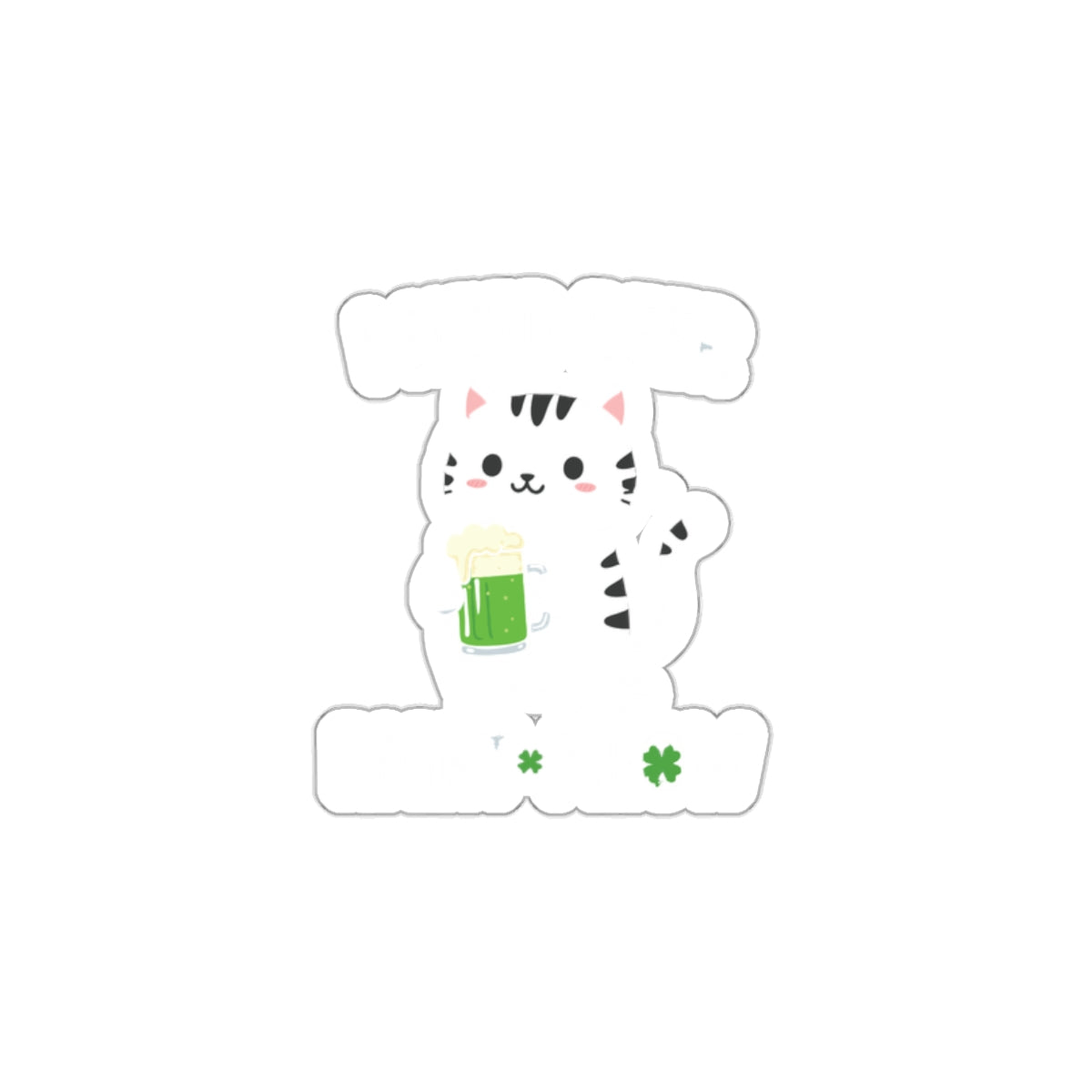 Cute Cat Holding Green Beer for St Patricks product