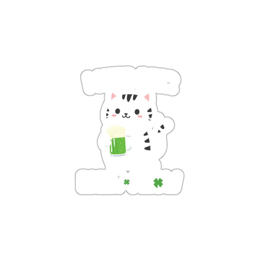 Cute Cat Holding Green Beer for St Patricks product
