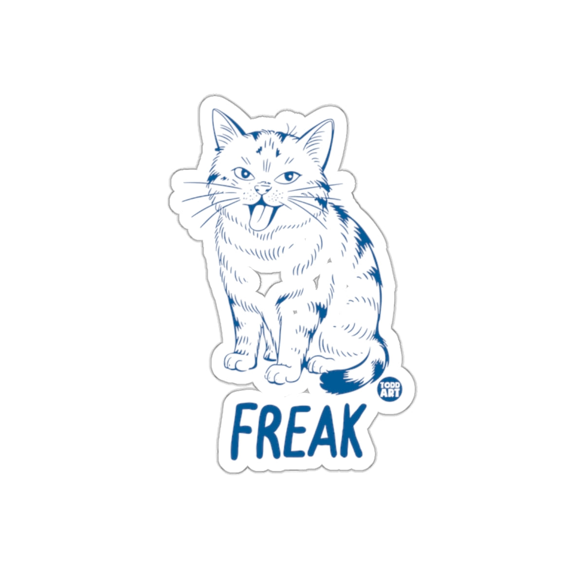 Freak Cat Funny Sticker Decal for Laptop or Water Bottle