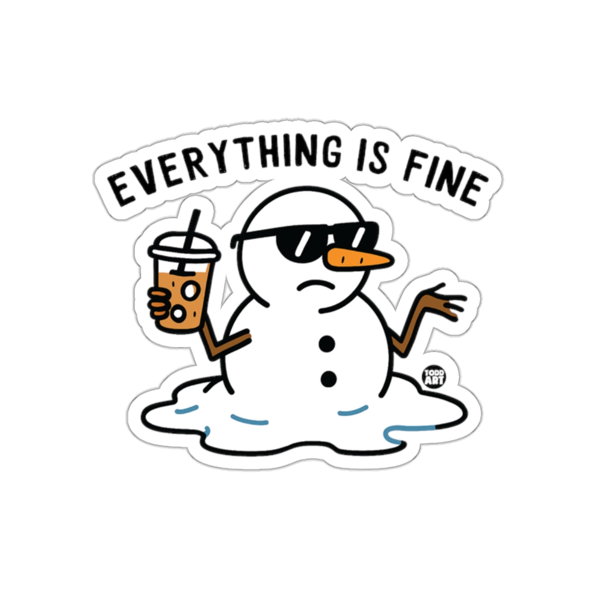 EVERYTHING IS FINE Melting Snowman with Drink product