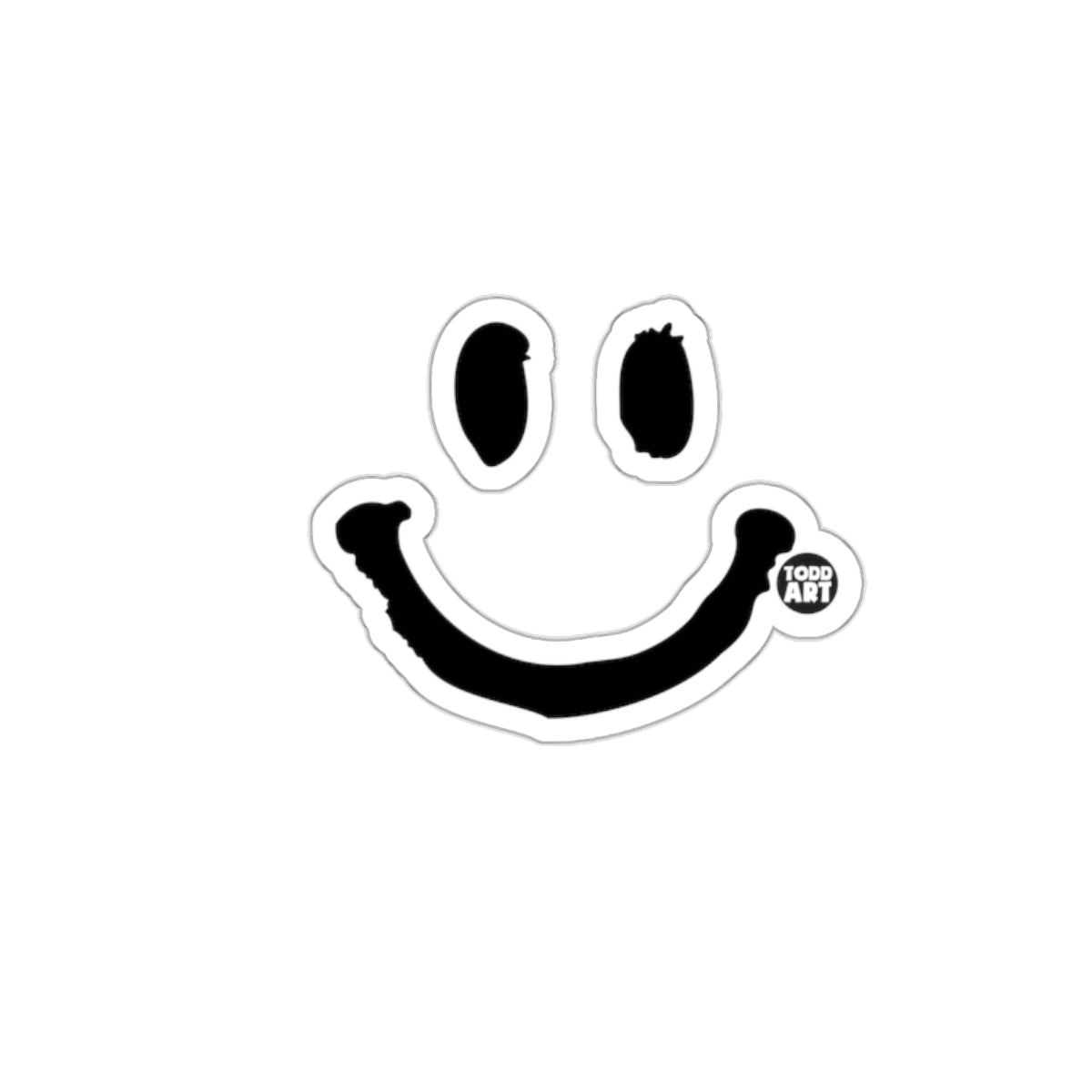 Black and White Smiley Face Sticker by Todd Art Sticker