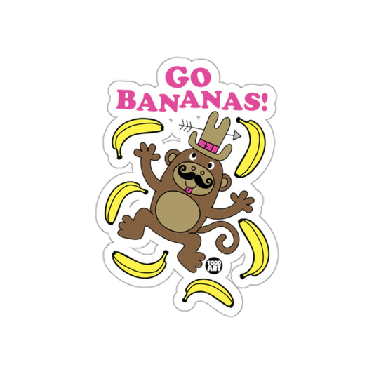 Go Bananas Funny Monkey With Bananas Sticker