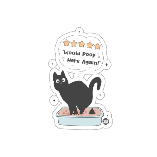 Cat With Funny Quote Five Star Review Sticker