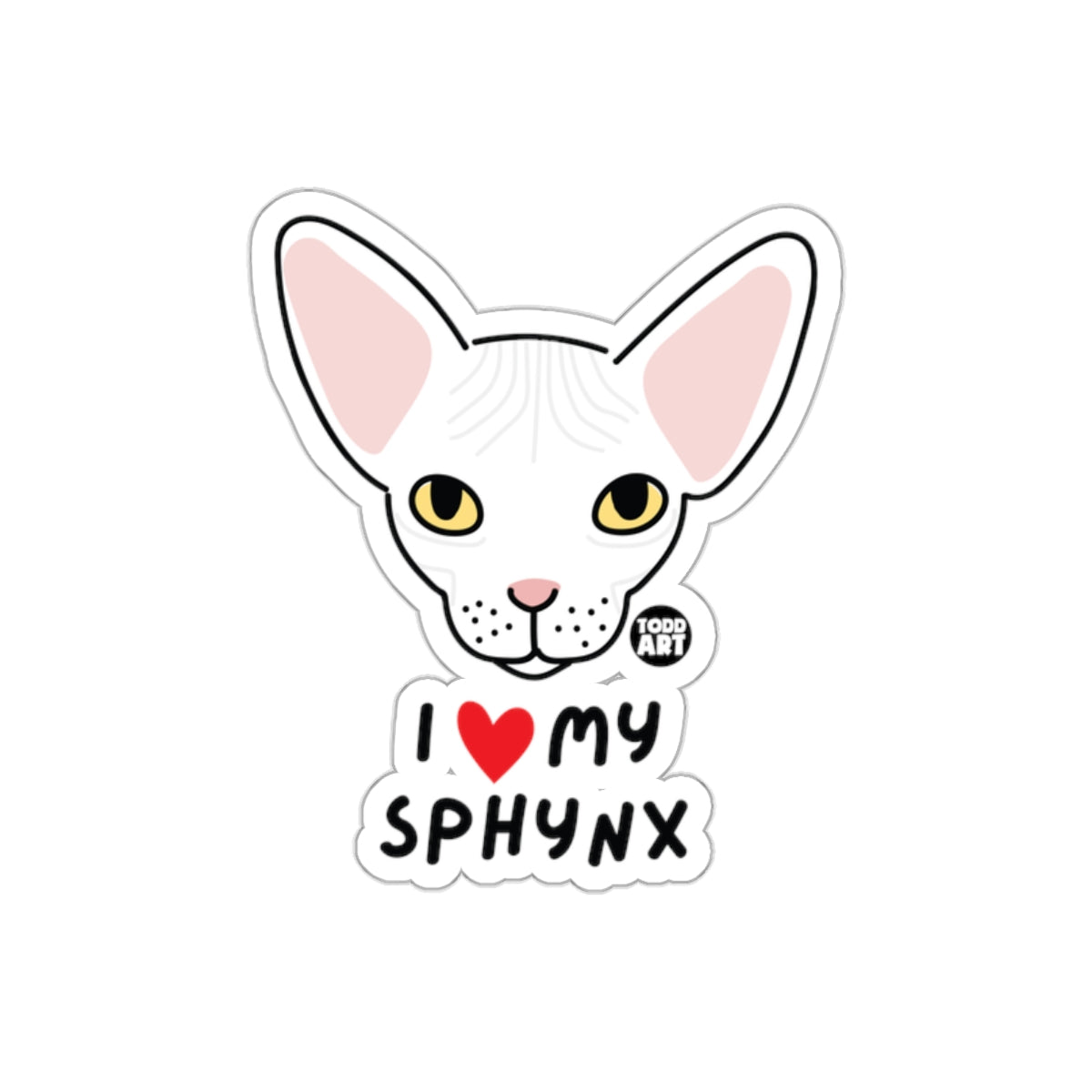 I Love My Sphynx Cat Cute Sticker for Unique Style