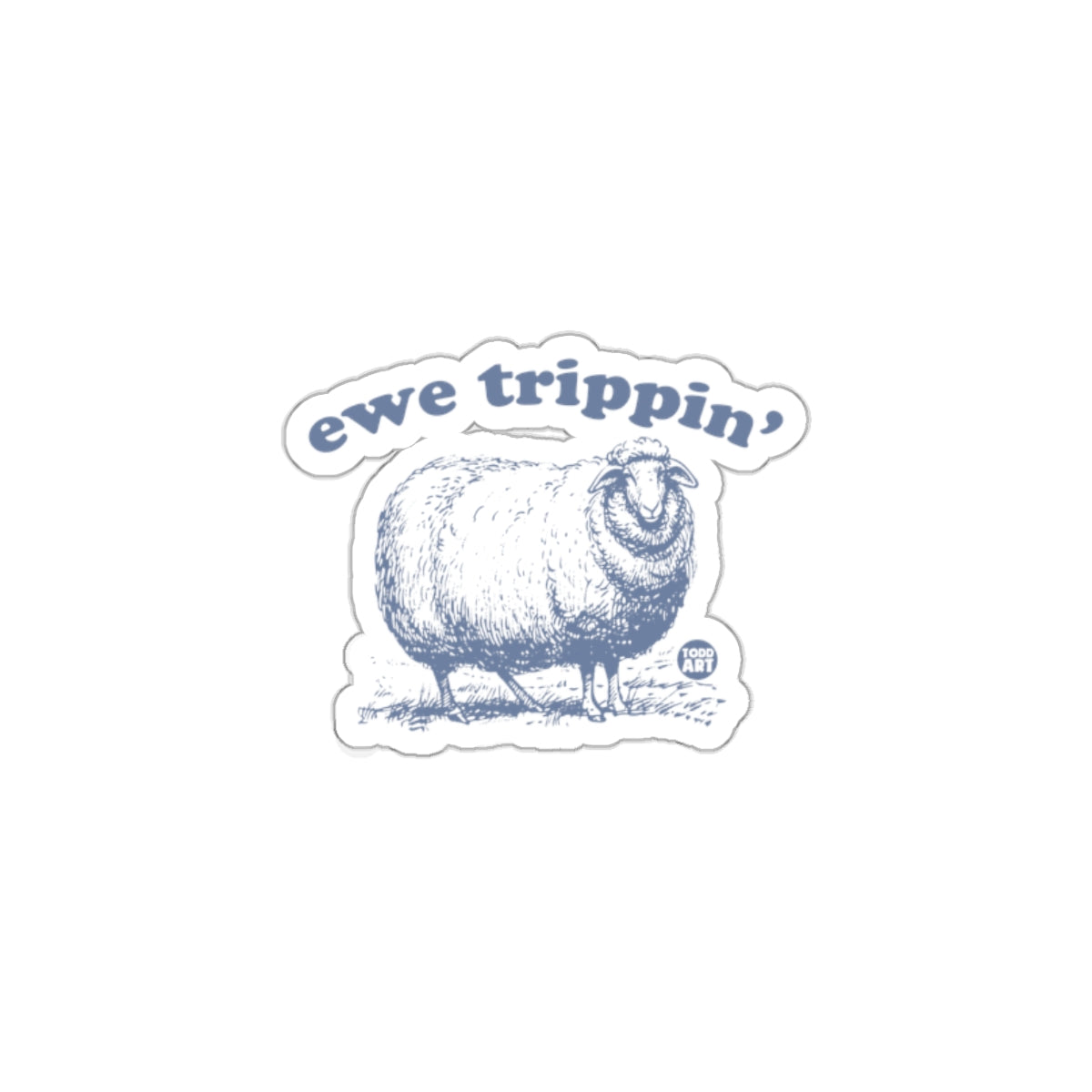 Ewe Trippin' Sheep Graphic Sticker Design