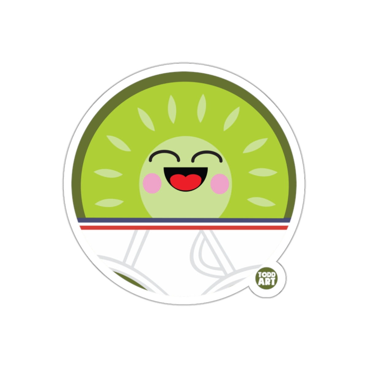 Cute Smiling Kiwi Cartoon Sticker for Laptops and Notebooks