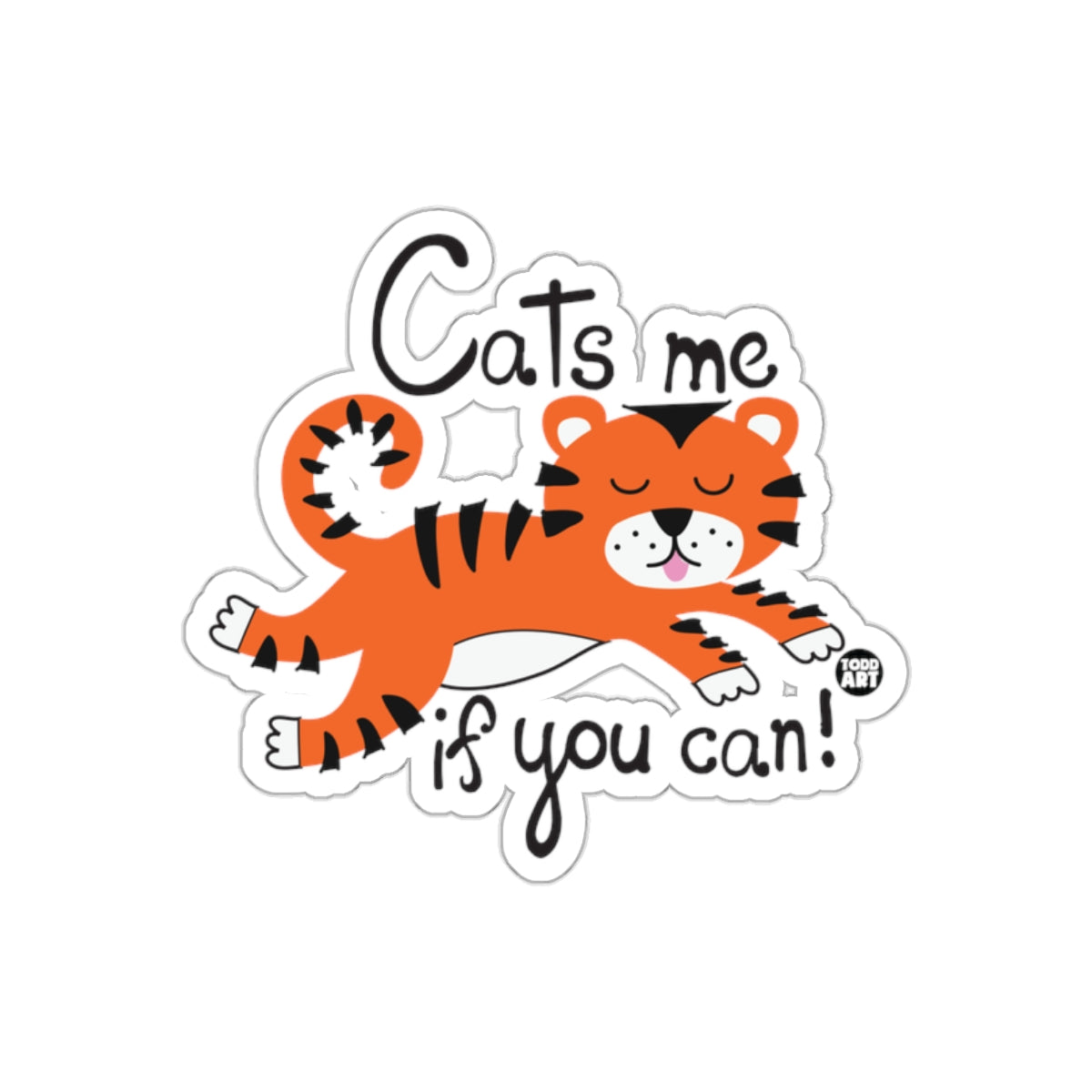 Cute Tiger With Cats Me If You Can Design Stickers