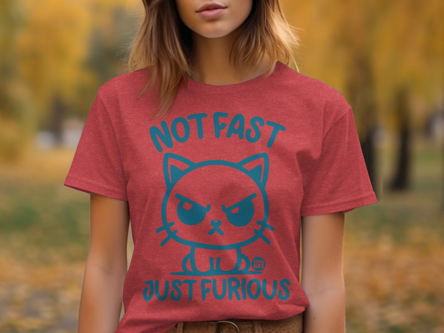 Not Fast Just Furious Grumpy Cat Graphic T-Shirt