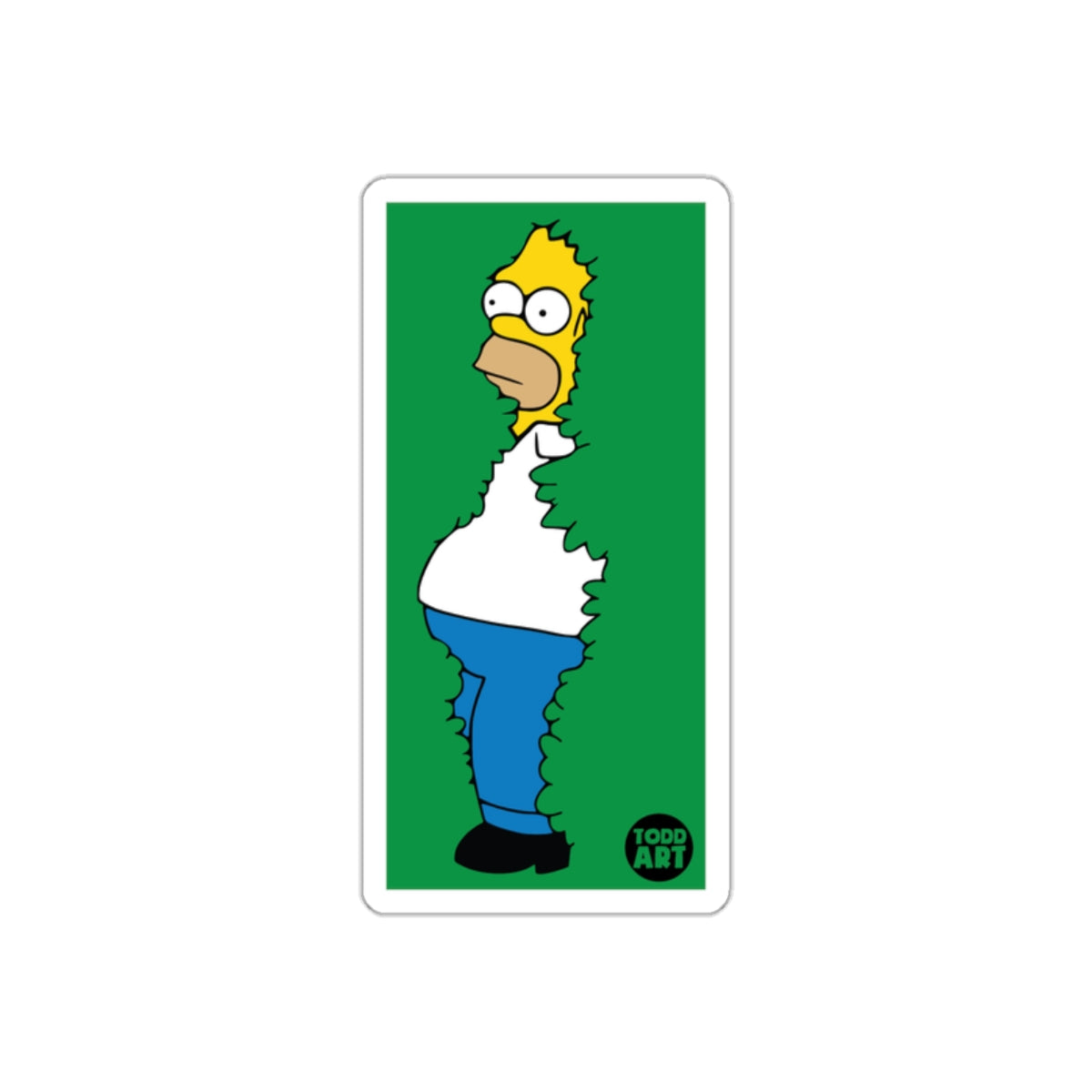 Homer Simpson Emerging From Green Background sticker